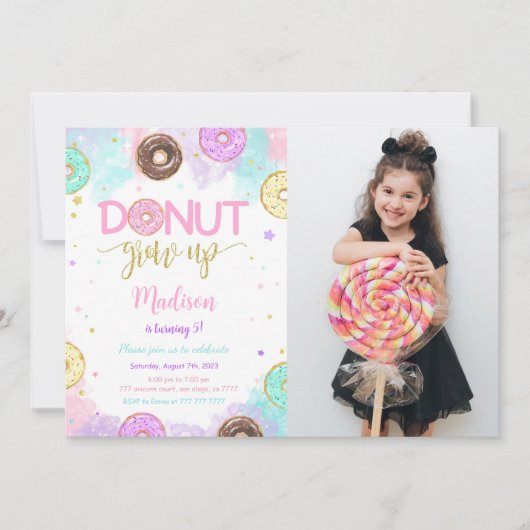 Sweet Donut Verjaardag Foto Kaart (Voorkant)