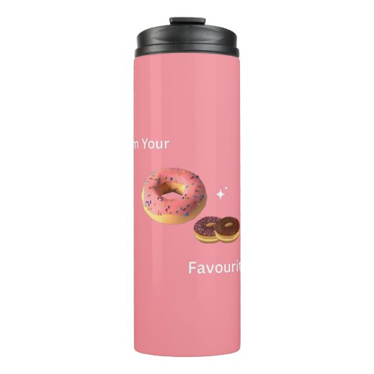 Sweet Donut Vibes – Roze & Chocolade Reismok Thermosbeker (Voorkant)
