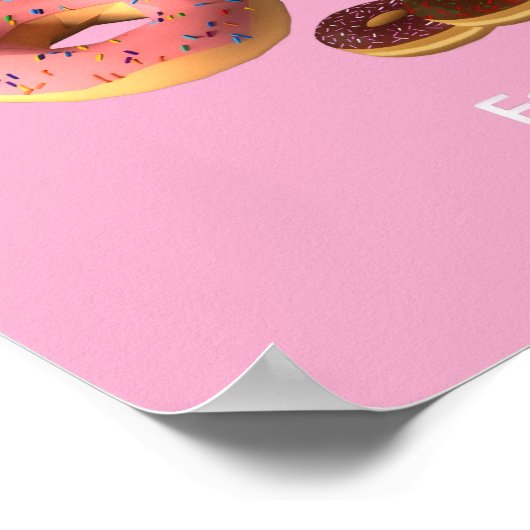 Sweet Donut Wall Art – Roze & Chocolade Print (Hoek)