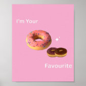 Sweet Donut Wall Art – Roze & Chocolade Print (Voorkant)