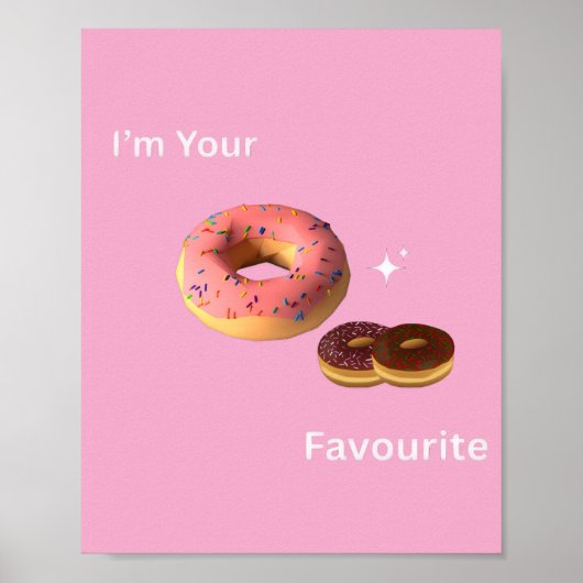 Sweet Donut Wall Art – Roze & Chocolade Print (Voorkant)