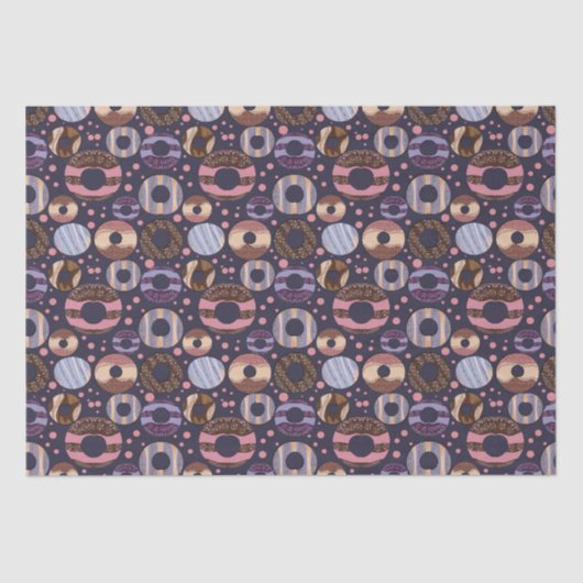 Sweet Donuts Baby shower: Klein meisje, Paarse Tissuepapier (Voorkant)