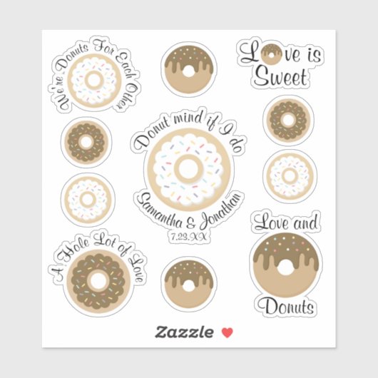 Sweet Donuts bruiloft welkomsttas Sticker (Vel)