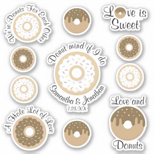 Sweet Donuts bruiloft welkomsttas Sticker (Voorkant)