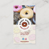 Sweet Donuts Business | Cream Schattigee Barcode Z Visitekaartje (Achterkant)