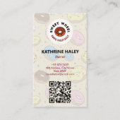 Sweet Donuts Business | Cream Schattigee Barcode Z Visitekaartje (Voorkant)