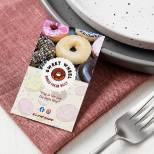 Sweet Donuts Business   Cream Schattigee Barcode Z Visitekaartje