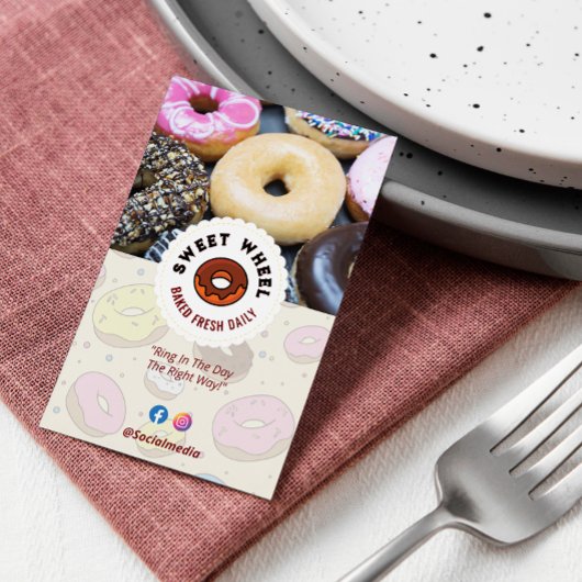 Sweet Donuts Business | Cream Schattigee Barcode Z Visitekaartje