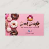 Sweet Donuts Business | Roze Schattigee donuts Visitekaartje (Achterkant)