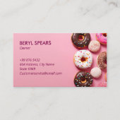 Sweet Donuts Business | Roze Schattigee donuts Visitekaartje (Voorkant)