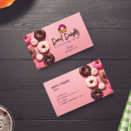 Sweet Donuts Business | Roze Schattigee donuts Visitekaartje