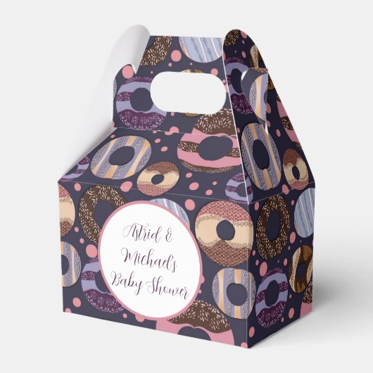 Sweet Donuts Paarse Meisje Baby shower Bedankdoosjes (Voorkant Zijde)
