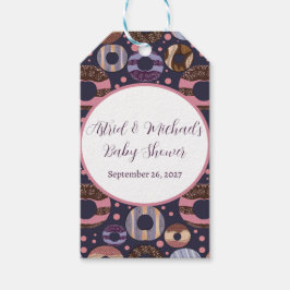 Sweet Donuts Paarse Meisje Baby shower Cadeaulabel