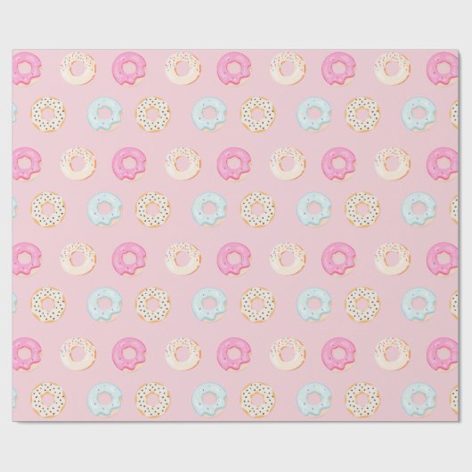 Sweet Donuts Roze Cadeaupapier (Vlak)