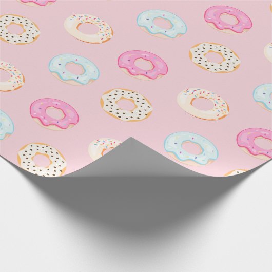 Sweet Donuts Roze Cadeaupapier (Hoek)