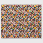 Sweet Donuts Seamless Pattern Design Cadeaupapier (Vlak)