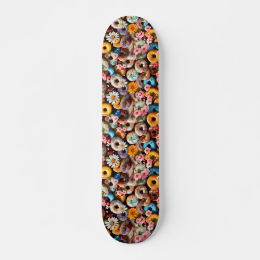 Sweet Donuts Seamless Pattern Design Persoonlijk Skateboard (Voorkant)