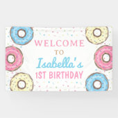 Sweet Donuts Sprinkles Verjaardag Welkom Achtergro Spandoek (Horizontaal)
