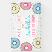 Sweet Donuts Sprinkles Verjaardag Welkom Achtergro Spandoek (Verticaal)