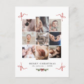 Sweet Doodle Bows Chic Photo Collage Kerstmis Feestdagenkaart (Voorkant)