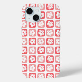 Sweet Dot Petals Roze Rood iPhone 15 Case
