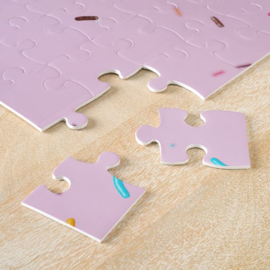 Sweet Doughnut Trees regenboogkleurige sprinkhaant Legpuzzel (Zijkant)