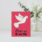 Sweet Dove & Berries Rode Sneeuwvlokken Vrede op A Briefkaart (Staand voorkant)