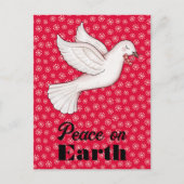 Sweet Dove & Berries Rode Sneeuwvlokken Vrede op A Briefkaart (Voorkant)