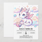 Sweet Dragon 1e verjaardag Kaart (Voorkant / Achterkant)