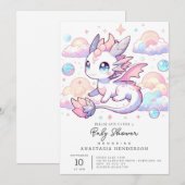 Sweet Dragon-Baby shower Kaart (Voorkant / Achterkant)