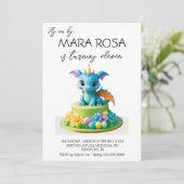 *~* Sweet Dragon Cake Foto AP88 Verjaardagsfeest Kaart (Staand voorkant)