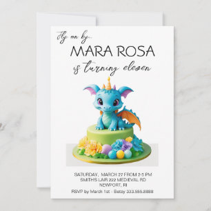 *~* Sweet Dragon Cake Foto AP88 Verjaardagsfeest Kaart