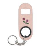 Sweet Drawn Pink Flowers op elke kleur Mini Flessenopener (Voorkant)