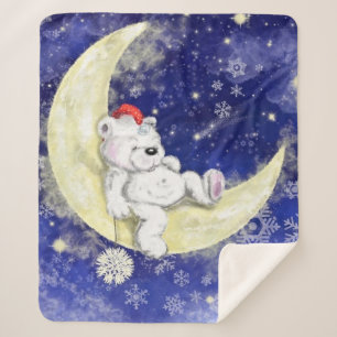 Sweet Dreaming Little Beer - Cute Sherpa Deken