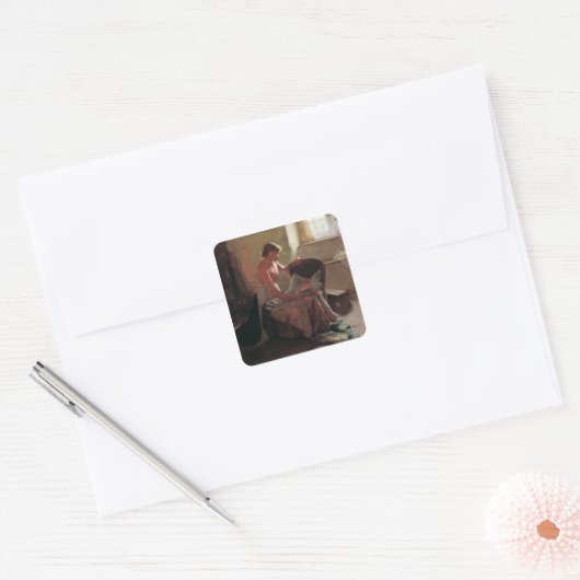 Sweet Dreams, 1892 Vierkante Sticker (Envelop)