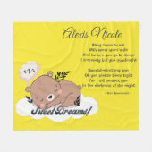 Sweet Dreams Baby Beer Fleece Deken (Voorkant (Horizontaal))