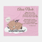 Sweet Dreams Baby Beer Fleece Deken (Voorkant (Horizontaal))