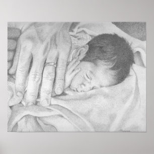 Sweet Dreams Baby Black en White Poster