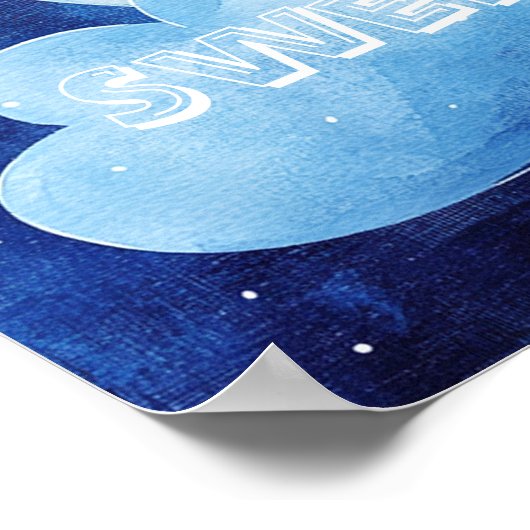 Sweet Dreams Baby Boy Blue Night Sky Poster (Hoek)