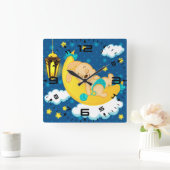 Sweet Dreams Baby Bunny Vierkante Klok (Huis)