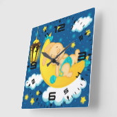 Sweet Dreams Baby Bunny Vierkante Klok (Hoek)