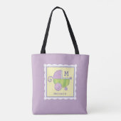 Sweet Dreams Baby Carriage Lavender Monogrammed Tote Bag (Achterkant)