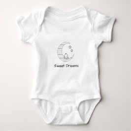Sweet Dreams Baby - Crescent Moon & Stars Line Art Romper