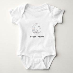 Sweet Dreams Baby - Crescent Moon & Stars Line Art Romper