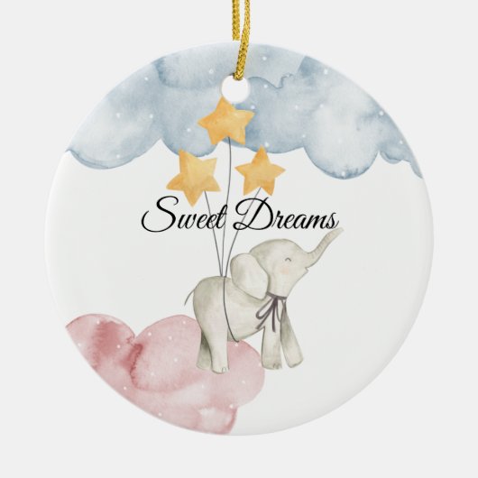 Sweet Dreams Baby Elephant 2021 Ceramic Ornament (Voorkant)