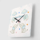 Sweet Dreams Baby Elephant Nursery Vierkante Klok (Hoek)