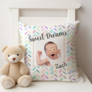 Sweet Dreams Baby Foto Keepslag en Naam Kussen