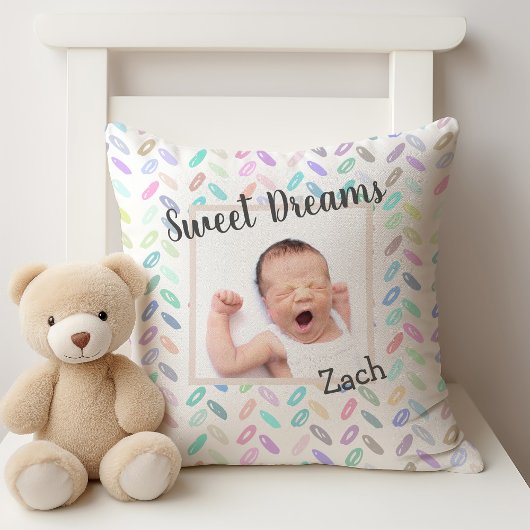 Sweet Dreams Baby Foto Keepslag en Naam Kussen