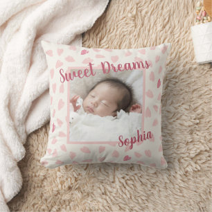 Sweet Dreams Baby Foto Keepslag en Naam Kussen