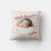 Sweet Dreams Baby Foto Keepslag en Naam Kussen (Voorkant)